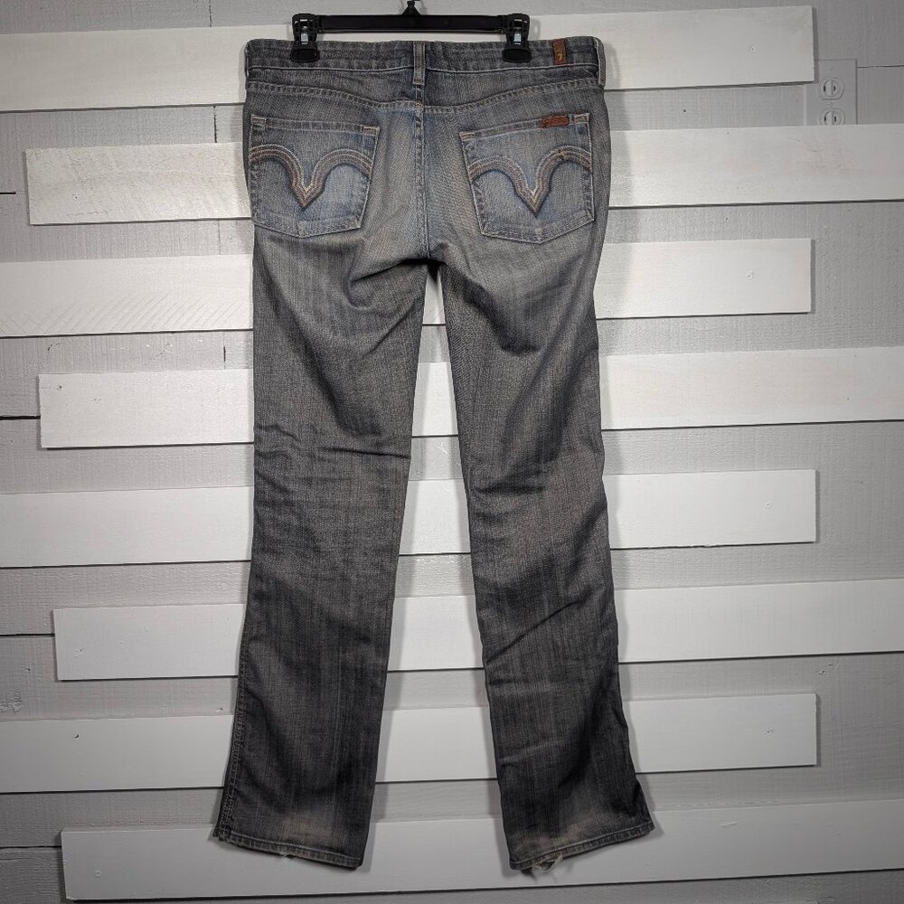 7 For All Mankind Kate Jeans Women's 30 x 33.5 Straight Leg blue gray long denim